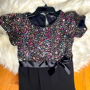 Girls Large Holiday Romper Sparkly